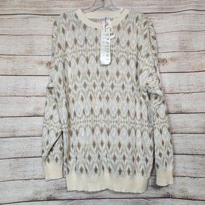 NWT Vintage Crossings Fine Line Sweater Men's L Golf Geometric Print Knit Cotton